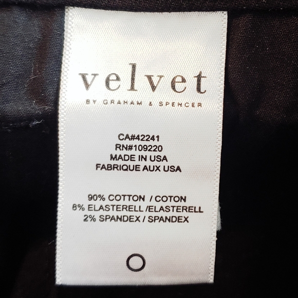 Velvet By Graham & Spencer Black Waxed Skinny Pants NEW Womens Size 25 Mid Rise - Picture 9 of 10